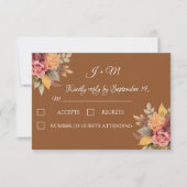 秋ボホオータムータムオータンタウェディングRSVP 出欠カード (正面)