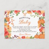 秋ボホカボチャフローラ本の赤ちゃんシャワー エンクロージャーカード (正面)