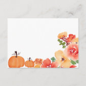 秋ボホカボチャフローラ本の赤ちゃんシャワー エンクロージャーカード (裏面)