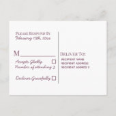 秋ボホガーデンパープルイエローフローラ インビテーションポストカード (裏面)