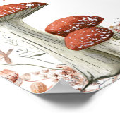 秋ボホキノコフローラベビーシャワーゲストブック ポスター (角)