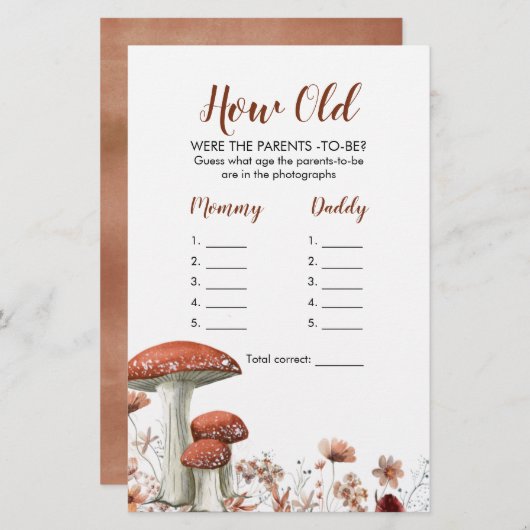 秋ボホキノコフローラ何歳だった両親 (正面/裏面)