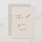 秋ボホシンプルベージュモダンス結婚トの写真 サンキューカード (正面/裏面)