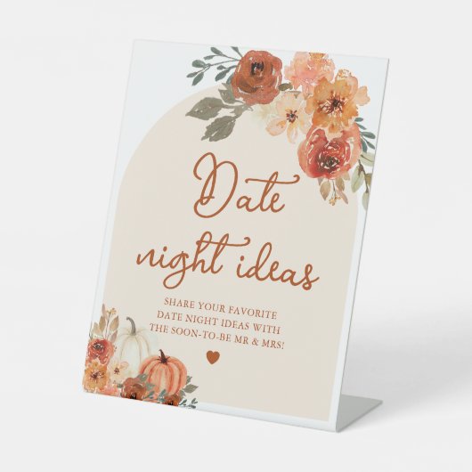 秋ボホテラコッタパンプキンデイトナイトアイディアサイン 台座サイン (正面)