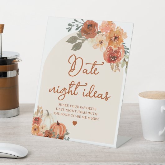 秋ボホテラコッタパンプキンデイトナイトアイディアサイン 台座サイン (インサイチュ)