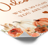 秋ボホテラコッタパンプキンブライダルウェルカムサイン ポスター (角)