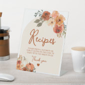 秋ボホテラコッタパンプキンブライダルシャワーレシピ 台座サイン (インサイチュ)