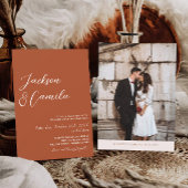 秋ボホテラコッタフォト結婚ズ 招待状