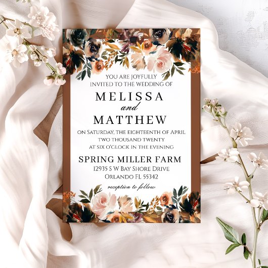 秋ボホテラコッタ結婚式招待状 招待状