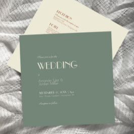 秋ボホデコセージ緑のスクエアオールワン結婚ズ 招待状
