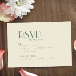 秋ボホデコ |クリーム結婚の食事の選択 出欠カード