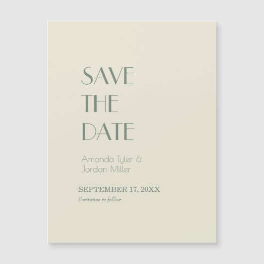 秋ボホデコ | Cream日付マグネットを保存 マグネット招待状 (正面)