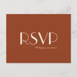 秋ボホデコ | Rust Wedding RSVP インビテーションポストカード