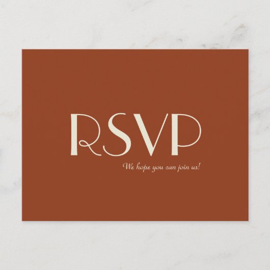 秋ボホデコ | Rust Wedding RSVP インビテーションポストカード (正面)