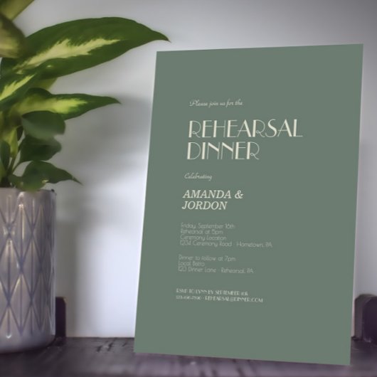秋ボホデコ | Sage Greenリハーサルディナー 招待状