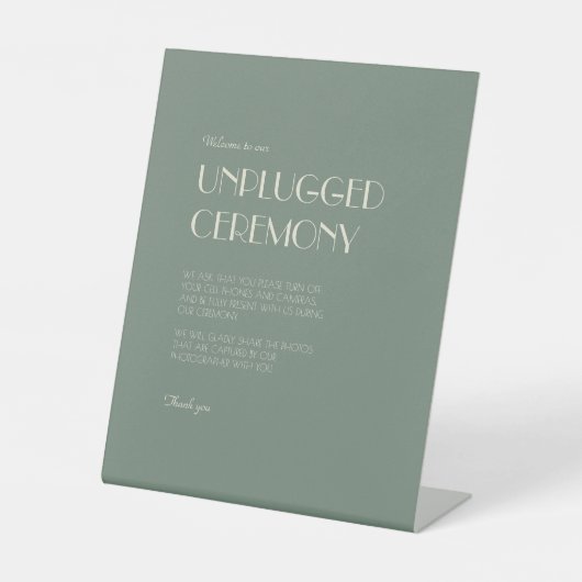 秋ボホデコ Sage Green Unpluggedセレモニー|セージグリーン 台座サイン (正面)