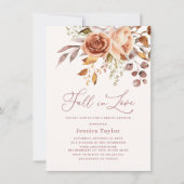 秋ボホバラフラワーウォーターブライダルシャワーI 招待状 (正面)