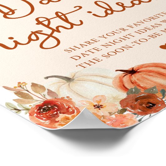 秋ボホバーンオレンジパンプキンデイトナイトアイディア ポスター (角)