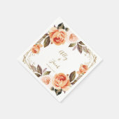 秋ボホバーンオレンジ結婚フローラのナプキン スタンダードカクテルナプキン (角)