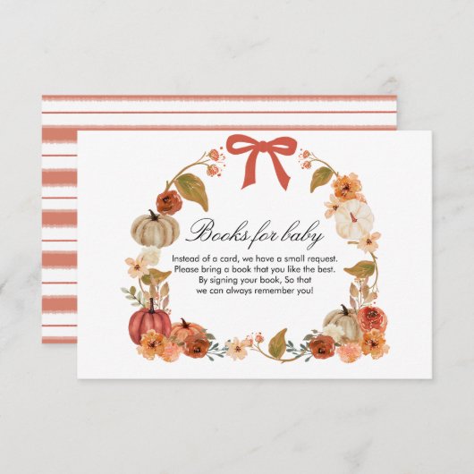 秋ボホパンプキンバビシャワー エンクロージャーカード (正面/裏面)