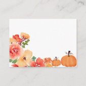 秋ボホパンプキンフローラおむつラッフルベビーシャワー エンクロージャーカード (裏面)