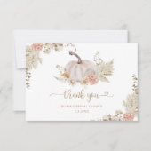 秋ボホパンプキンブライダルシャワーサンキューカード カード (正面)