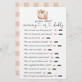 秋ボホパンプキンベイビーシャワー"誰を推測"ゲーム