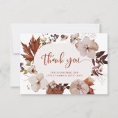 秋ボホパンプキンベビーシャワーサンキューカード カード (正面)