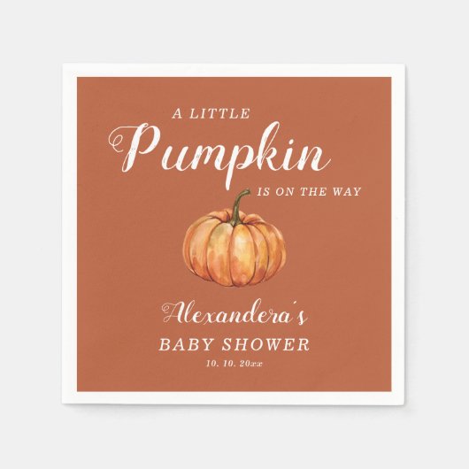 秋ボホパンプキンベビーシャワー スタンダードカクテルナプキン (正面)