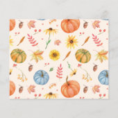 秋ボホパンプキンベビーブシャワーアドバイスカード (裏面)