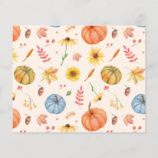 秋ボホパンプキンベビーブシャワーアドバイスカード (裏面)