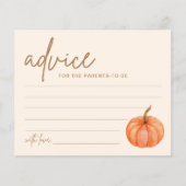 秋ボホパンプキンベビーブシャワーアドバイスカード (正面)