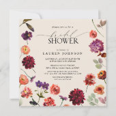 秋ボホフローラガーデンテラコッタブライダルシャワー 招待状 (正面)