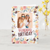 秋ボホフローラハッピーバースデー写真 カード (黄色い花)