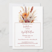 秋ボホフローラブライダルシャワー |白 招待状 (正面)