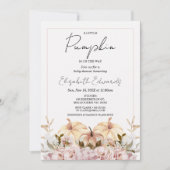 秋ボホフローラリトルカボチャ赤ちゃんシャワー 招待状 (正面)