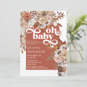秋ボホフローラヴィンテージ秋の赤ちゃんシャワー 招待状 (スタンド正面)