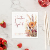 秋ボホフローラ結婚ズ |白 スタンダードカクテルナプキン (インサイチュ)