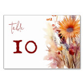 秋ボホフローラ結婚ズ |白 テーブルナンバー (正面)