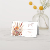 秋ボホフローラ結婚ズ |白 プレイスカード (正面)