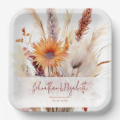 秋ボホフローラ結婚ズ |白 ペーパープレート (正面)