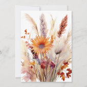 秋ボホフローラ結婚ズ |白 招待状 (裏面)