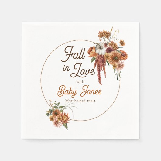 秋ボホベイビーシャワーナプキンズ スタンダードカクテルナプキン (正面)