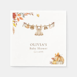 秋ボホベイビーシャワー、彼女の方法で小さなカボチャ スタンダードカクテルナプキン