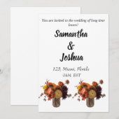 秋ボホボヘミアン素朴結婚なカップル 招待状 (正面/裏面)