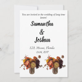 秋ボホボヘミアン素朴結婚なカップル 招待状