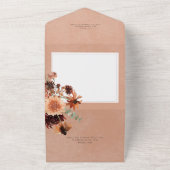 秋ボホラスト&ピーチフローラフレームディナー オールインワン招待状 (外側)