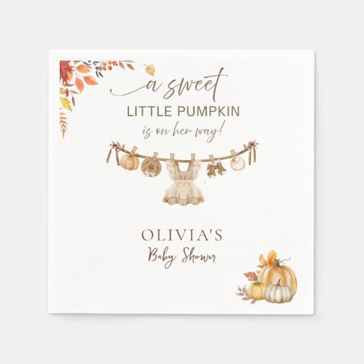 秋ボホランドリー彼女の方法で少しカボチャ スタンダードカクテルナプキン (正面)