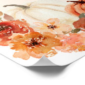 秋ボホリトルカボチャ赤ちゃんシャワーウェルカムサイン ポスター (角)