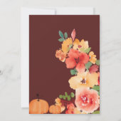 秋ボホリトルカボチャ赤フローラベビースシャワー 招待状 (裏面)
